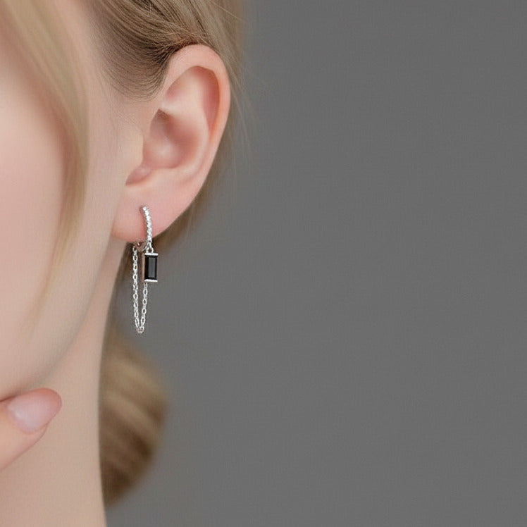 Black Diamond Option Hoop Earrings-Black Diamonds New York