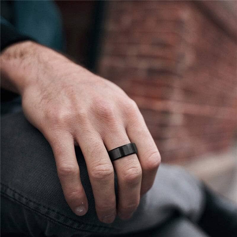 Matte Black Duck Band - Men's Wedding Rings – The Jewelry Source