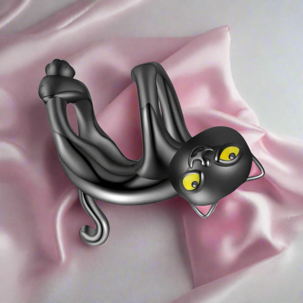 Black Moon Cat Charms-Black Diamonds New York