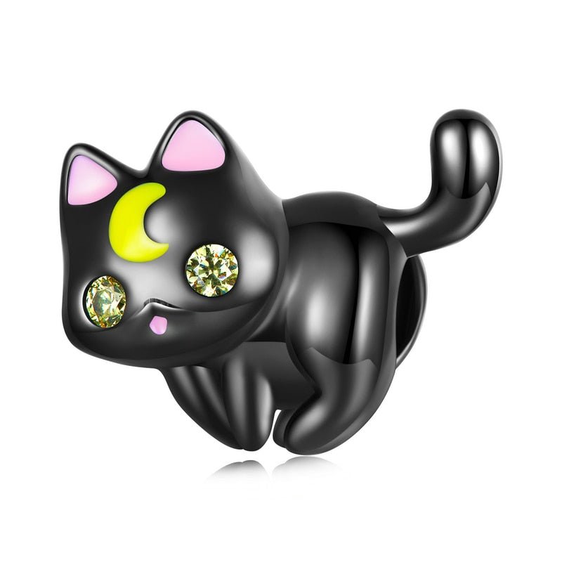 Black Moon Cat Charms-Black Diamonds New York