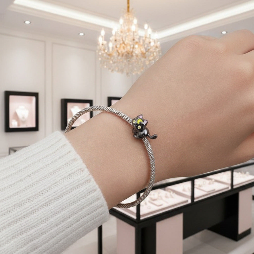 Black Moon Cat Charms-Black Diamonds New York