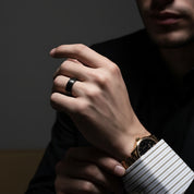 Black Punk Tungsten Men's Wedding Band-Black Diamonds New York