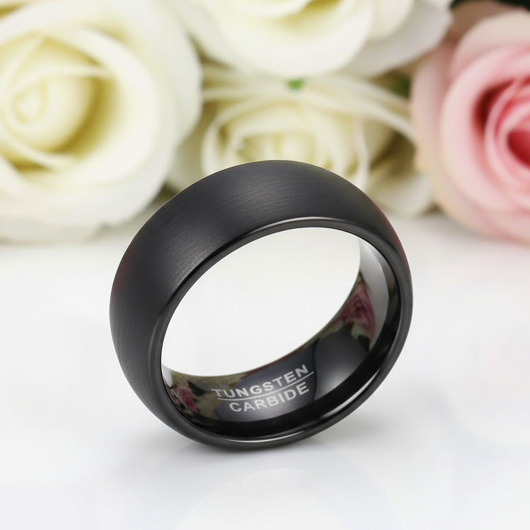 Black Punk Tungsten Men's Wedding Band-Black Diamonds New York
