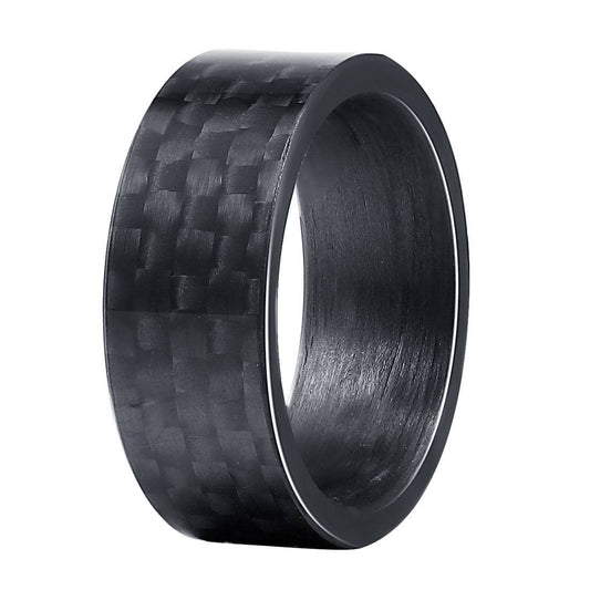 Black Pure Carbon Fiber Wedding Band - Black Diamonds New York