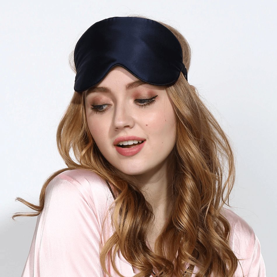 Black Silk Sleep Mask & Face Mask Luxe Gift Set-Black Diamonds New York