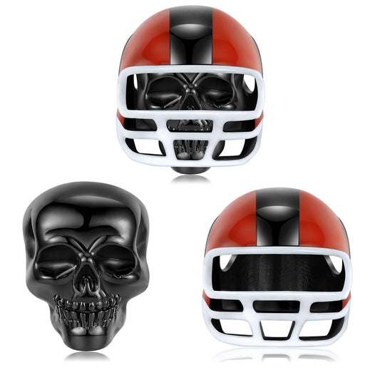 Black Skull and Helmet Gothic DIY Charm-Black Diamonds New York