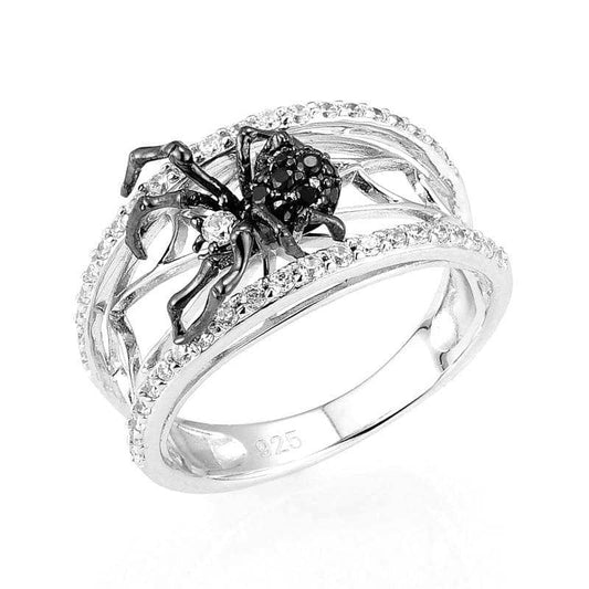 Black Spider Micro Paved Diamond Ring-Black Diamonds New York