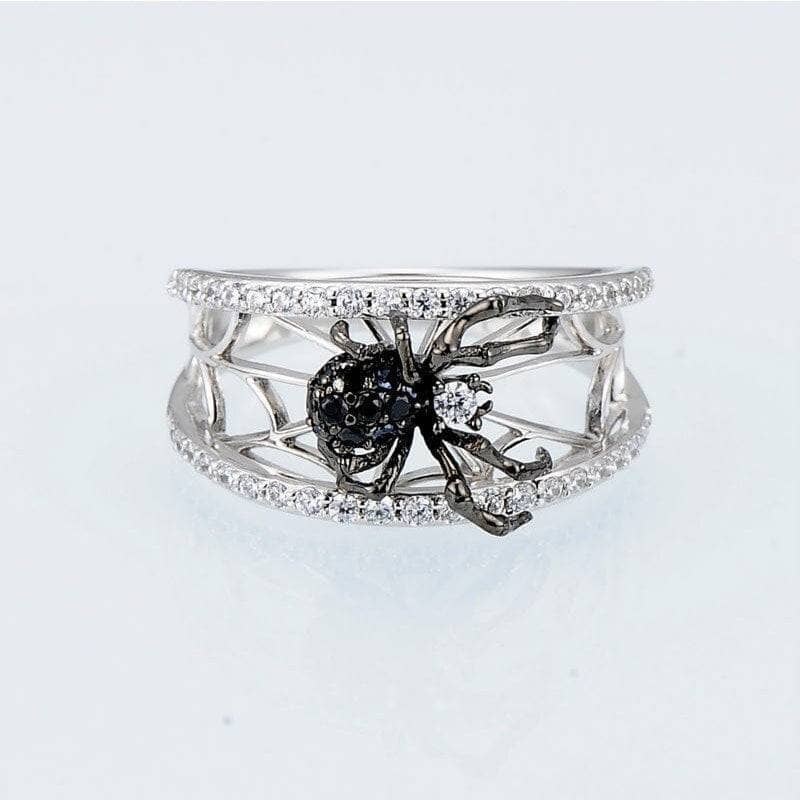 Black Spider Micro Paved Moissanite Diamond Ring-Black Diamonds New York