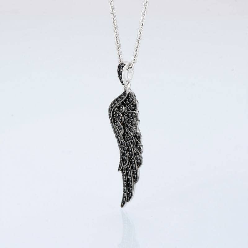Black diamond wing necklace Outlet