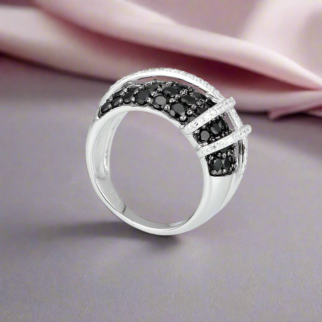 Black Spinel with Diamond Ring-Black Diamonds New York