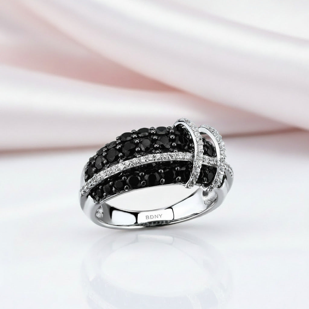Black Spinel with Diamond Option Ring-Black Diamonds New York