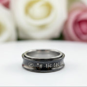 Black Spinner Tic Tac Toe Men's Wedding Band-Black Diamonds New York