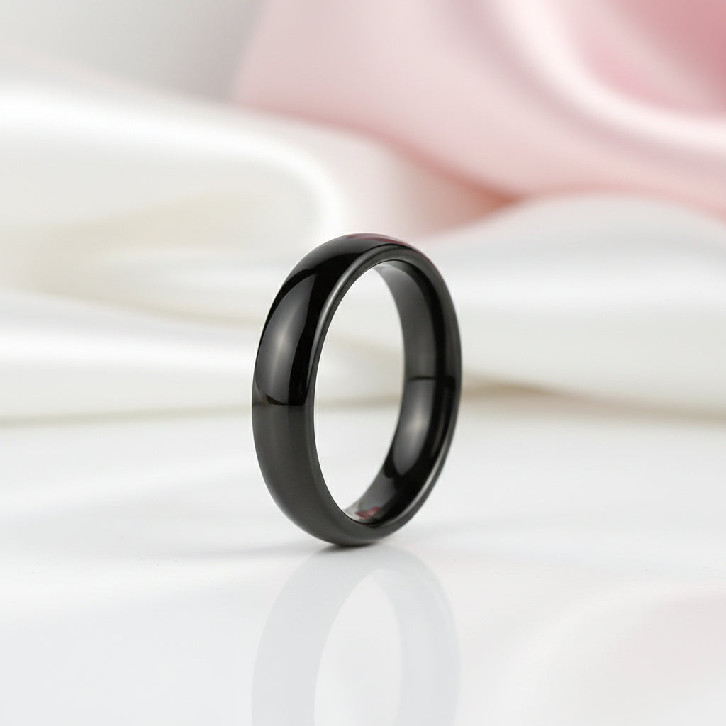 Black Tungsten Carbide Men's Wedding Band-Black Diamonds New York