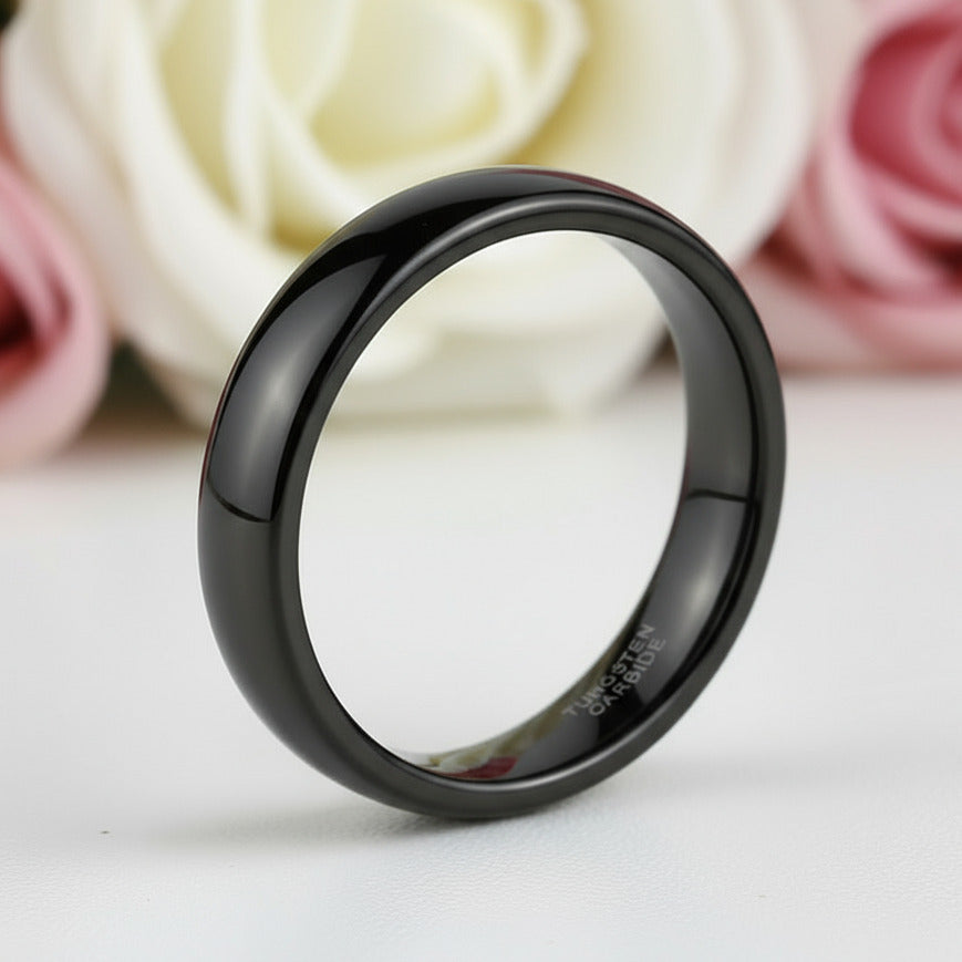 Black Tungsten Carbide Men's Wedding Band-Black Diamonds New York