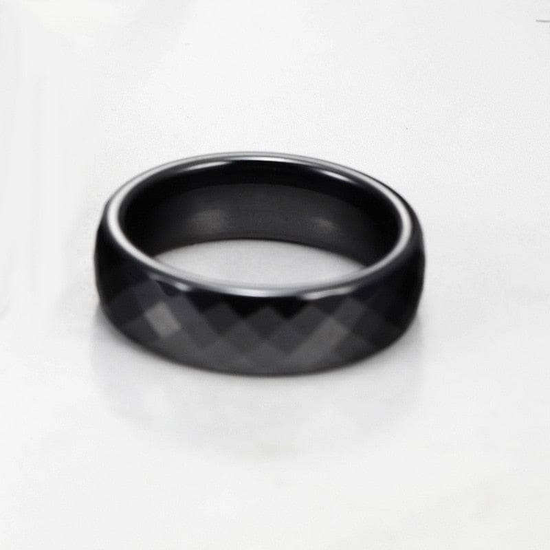 Black/White Ceramic 4/6mm Women's Wedding Band-Black Diamonds New York