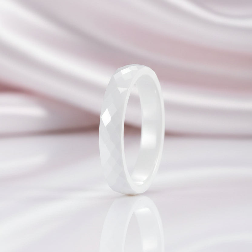 Black/White Ceramic 6mm Women's Wedding Band-Black Diamonds New York