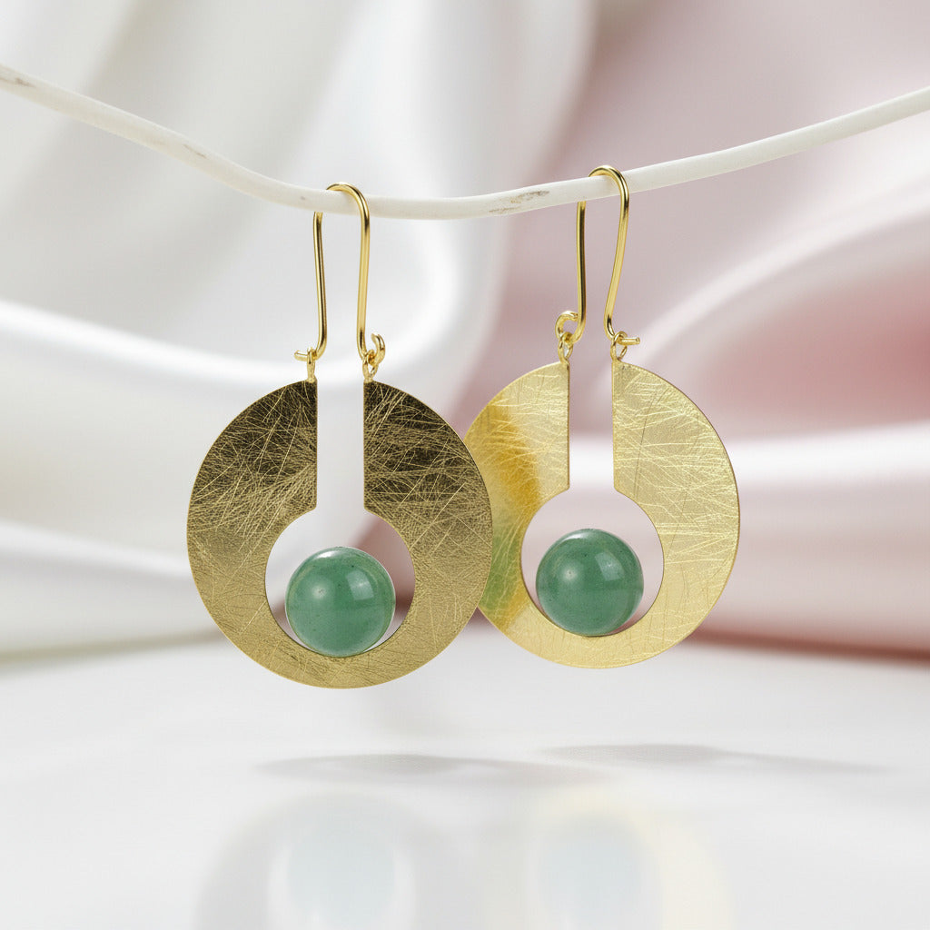 Bright Round Moon Dangle Earrings-Black Diamonds New York