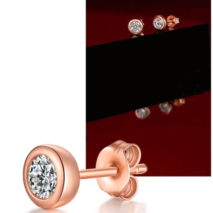 Brilliant Cut Moissanite Bubble Shaped Stud Earrings - Black Diamonds New York