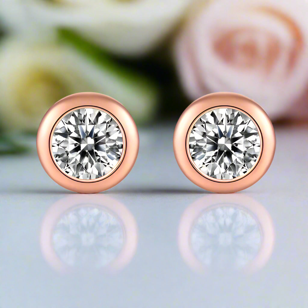 Brilliant Cut Diamond Bubble Shaped Stud Earrings-Black Diamonds New York