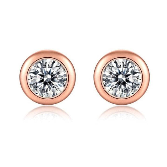 Brilliant Cut Moissanite Bubble Shaped Stud Earrings-Black Diamonds New York