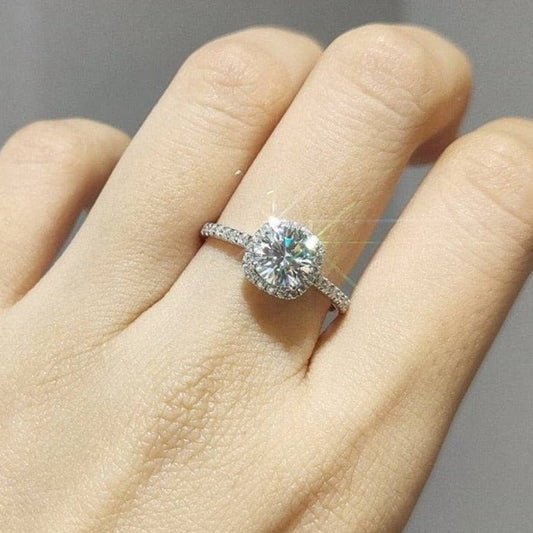 Brilliant Cut Diamond Cushion Wedding Ring-Black Diamonds New York