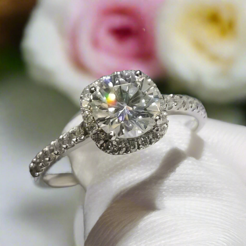 Brilliant Cut Diamond Cushion Wedding Ring-Black Diamonds New York