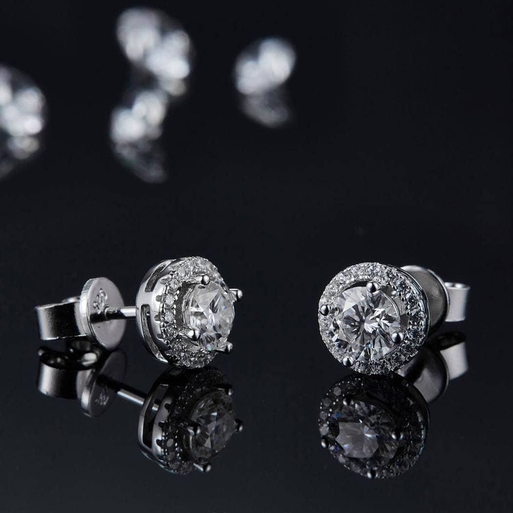 Brilliant-Cut Moissanite Diamond Earrings and Necklace - Black Diamonds New York
