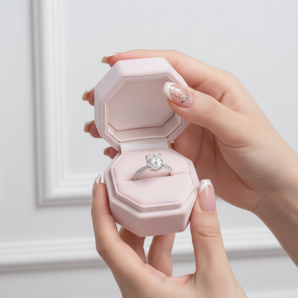 Brilliant Oval-Cut Diamond Hidden Halo Engagement Ring-Black Diamonds New York