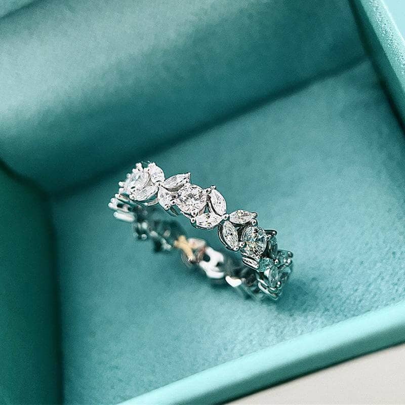 Butterfly Design Infinity Wedding Ring Band-Black Diamonds New York