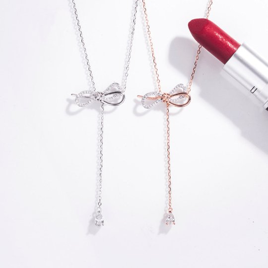 Butterfly Design Women's Pendant Necklace - Black Diamonds New York