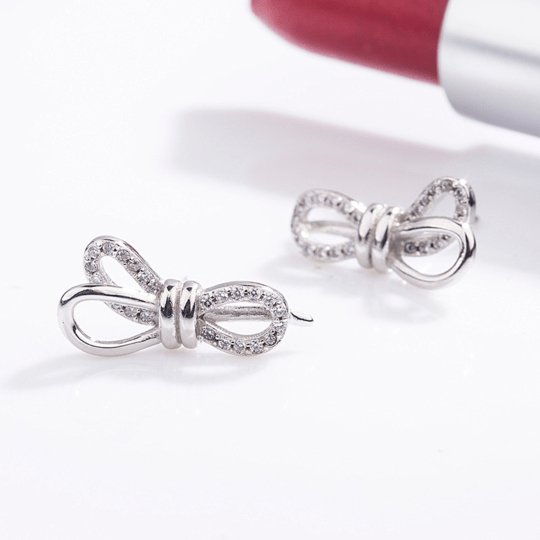 Butterfly Design Women's Stud Earrings In Rose & White Gold - Black Diamonds New York