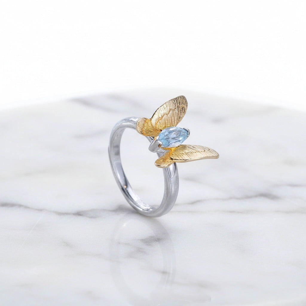 Butterfly Gemstone Ring-Black Diamonds New York