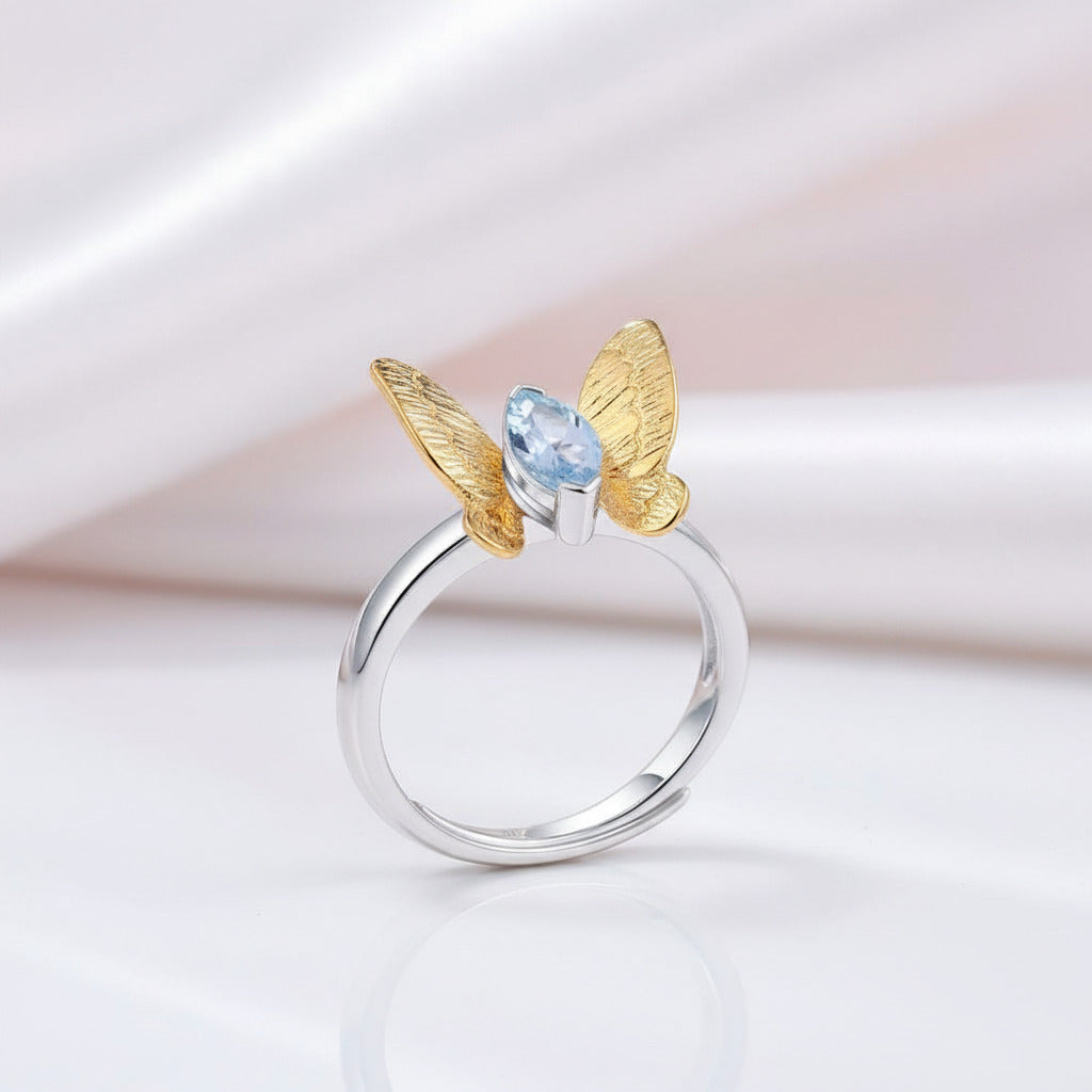 Butterfly Gemstone Ring-Black Diamonds New York