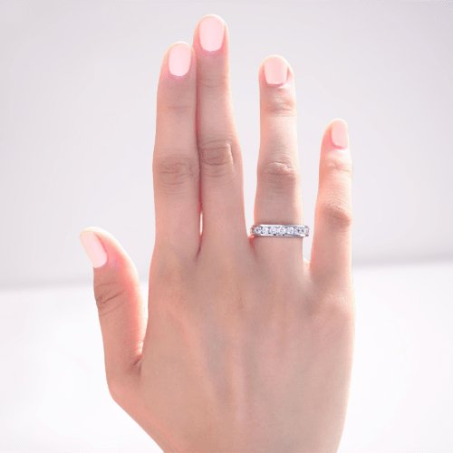 Channel Setting Created Diamond Eternity Band Wedding Anniversary Ring-Black Diamonds New York