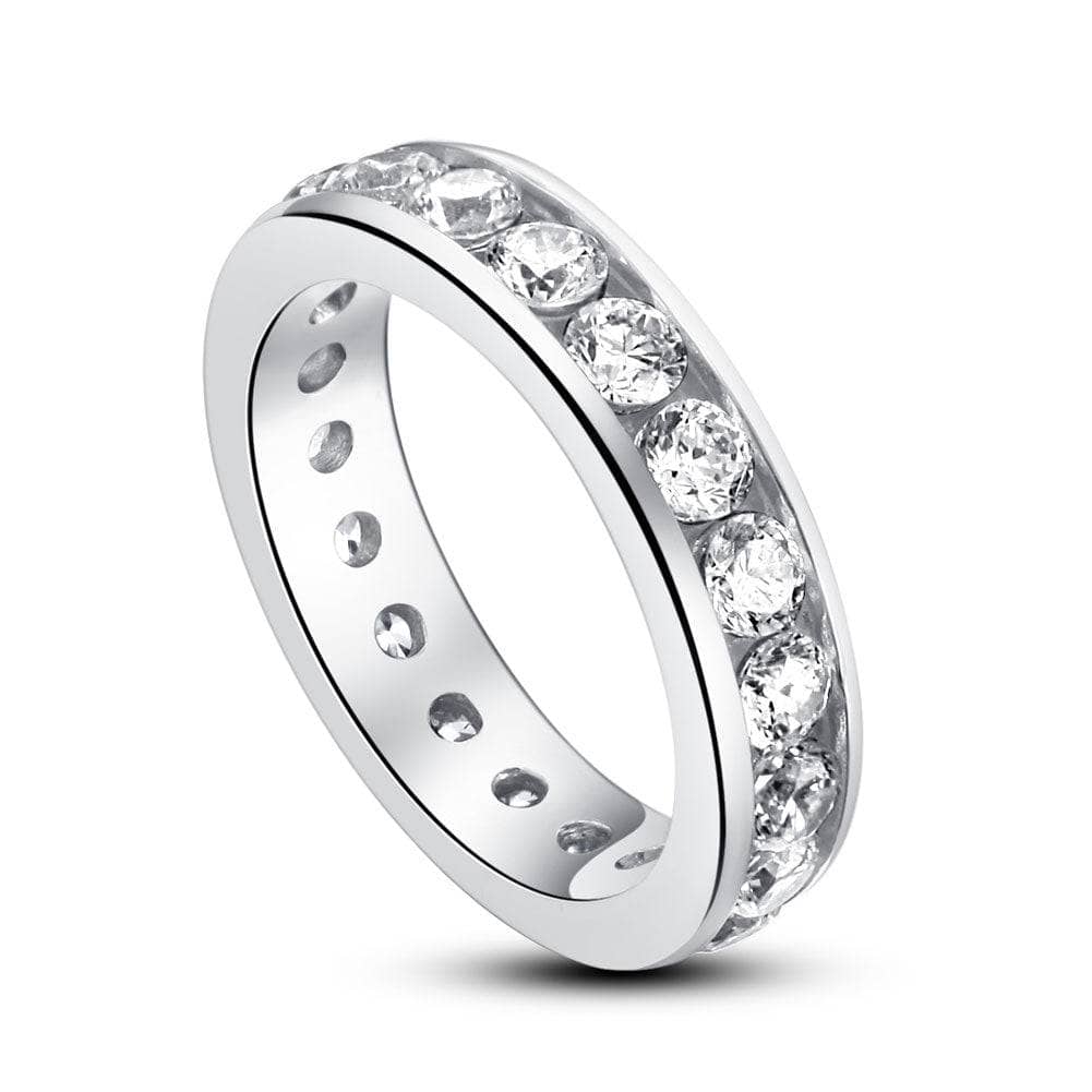 Channel Setting Created Diamond Eternity Band Wedding Anniversary Ring