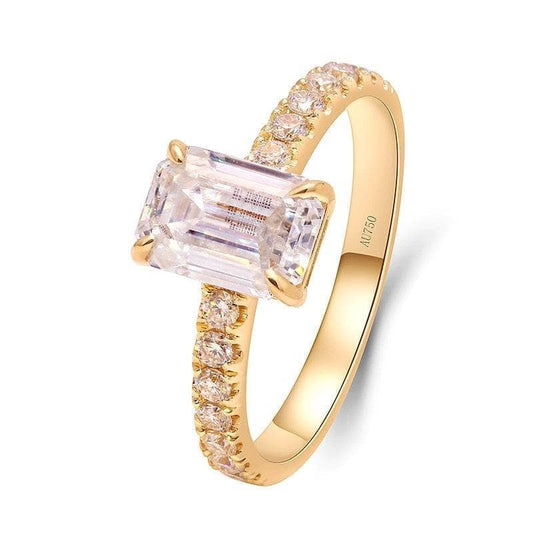 Classic 1.0ct Emerald Cut Diamond Wedding Ring-Black Diamonds New York
