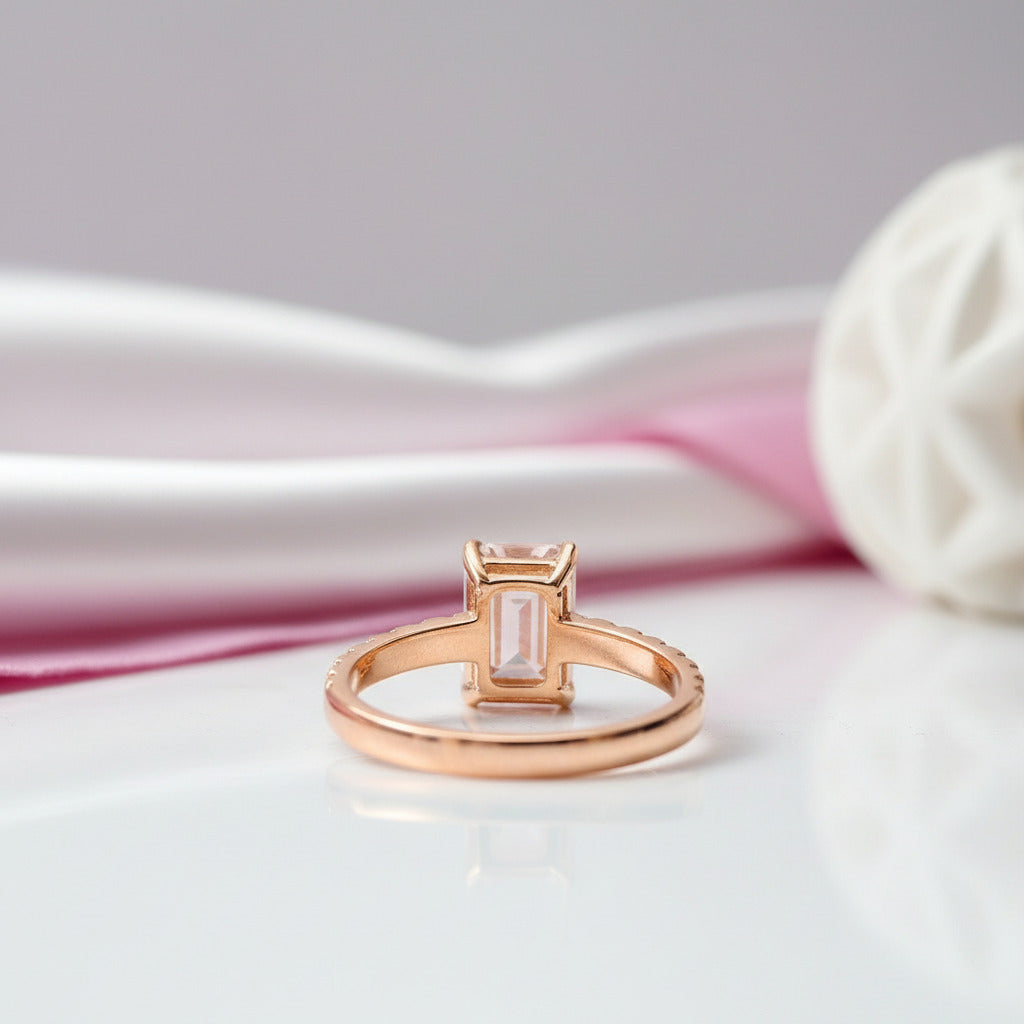 Classic 1.0ct Emerald Cut Diamond Wedding Ring-Black Diamonds New York