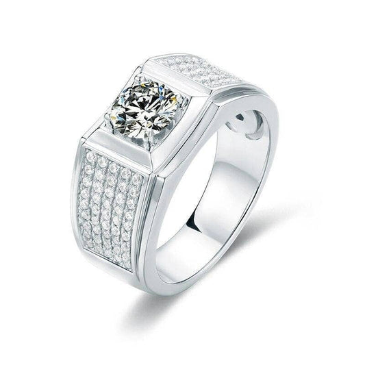 Classic 1.0Ct Diamond Men's Wedding Ring-Black Diamonds New York