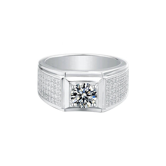 Classic 1.0Ct Diamond Men's Wedding Ring-Black Diamonds New York