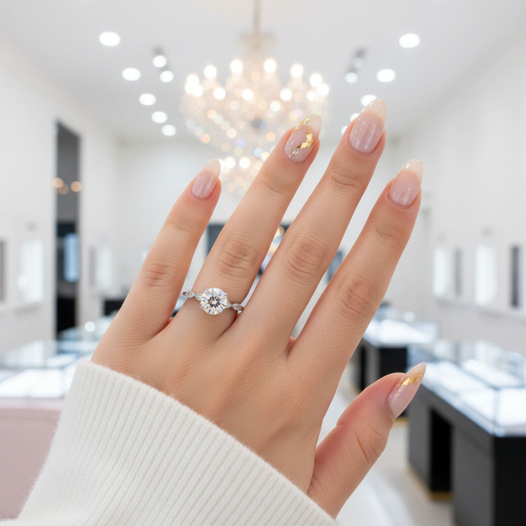 Classic 1.0ct Round Cut Promise & Engagement Ring-Black Diamonds New York