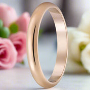 Classic 14k Rose Gold 2.5mm Wedding Band-Black Diamonds New York