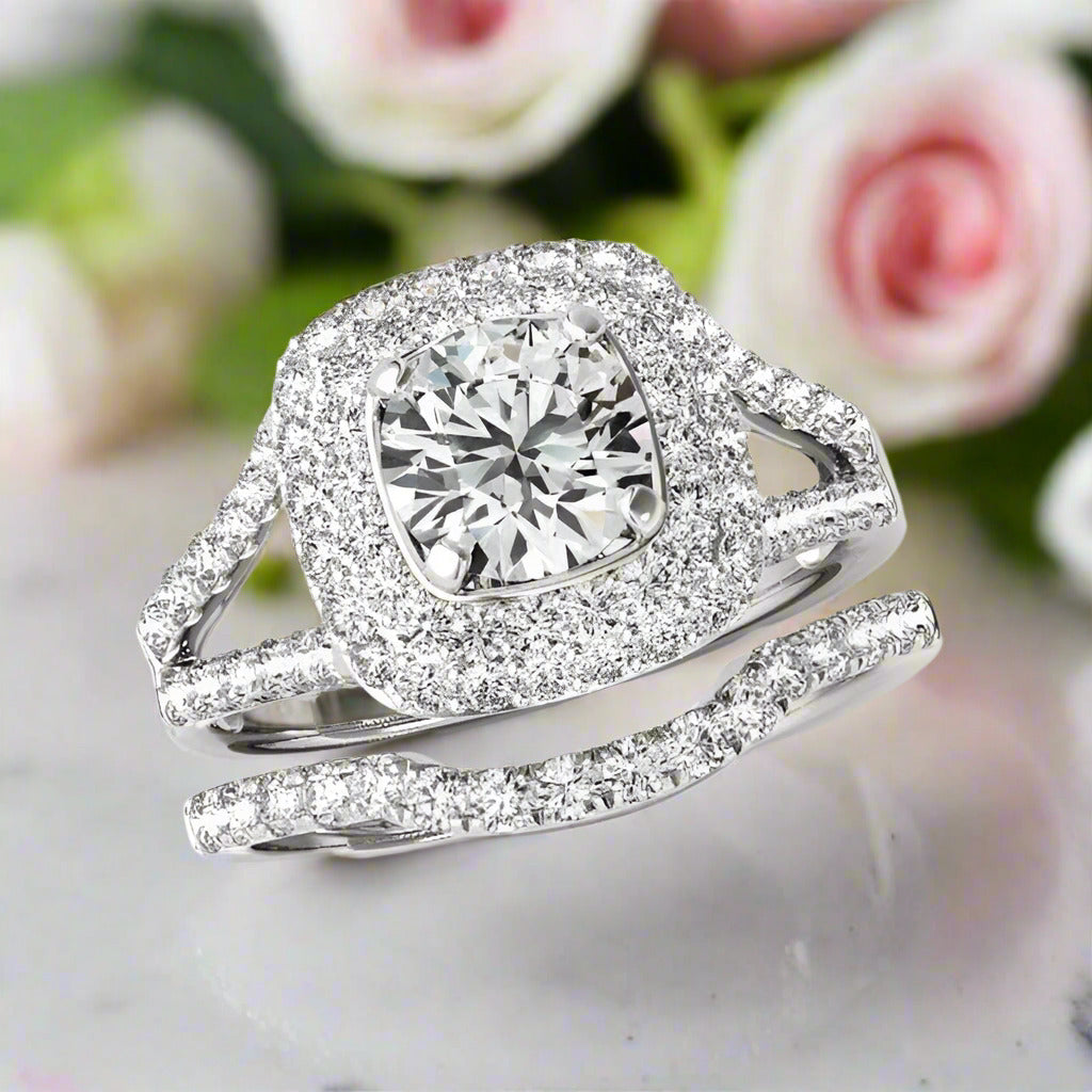 Classic 1ct Diamond Wedding Ring Set-Black Diamonds New York