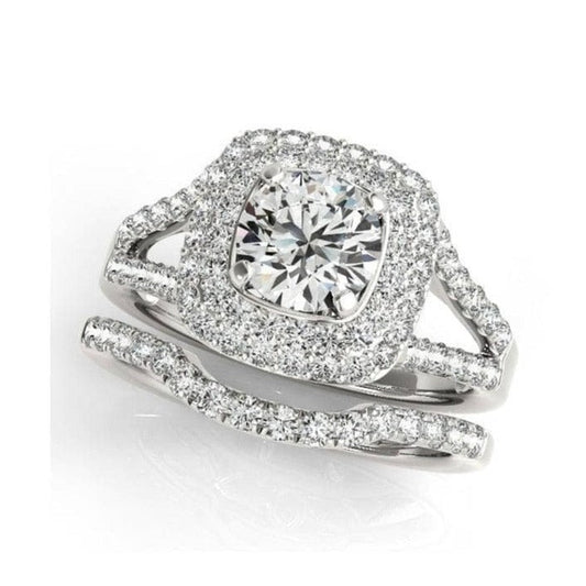 Classic 1ct Moissanite Diamond Wedding Ring Set-Black Diamonds New York