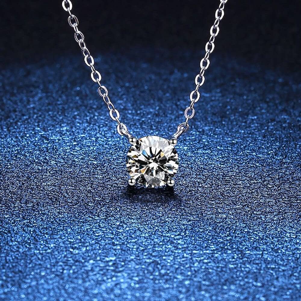 Classic 1ct Moissanite Necklace-Black Diamonds New York