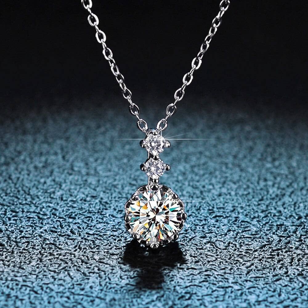 Classic 1ct Moissanite Necklace-Black Diamonds New York
