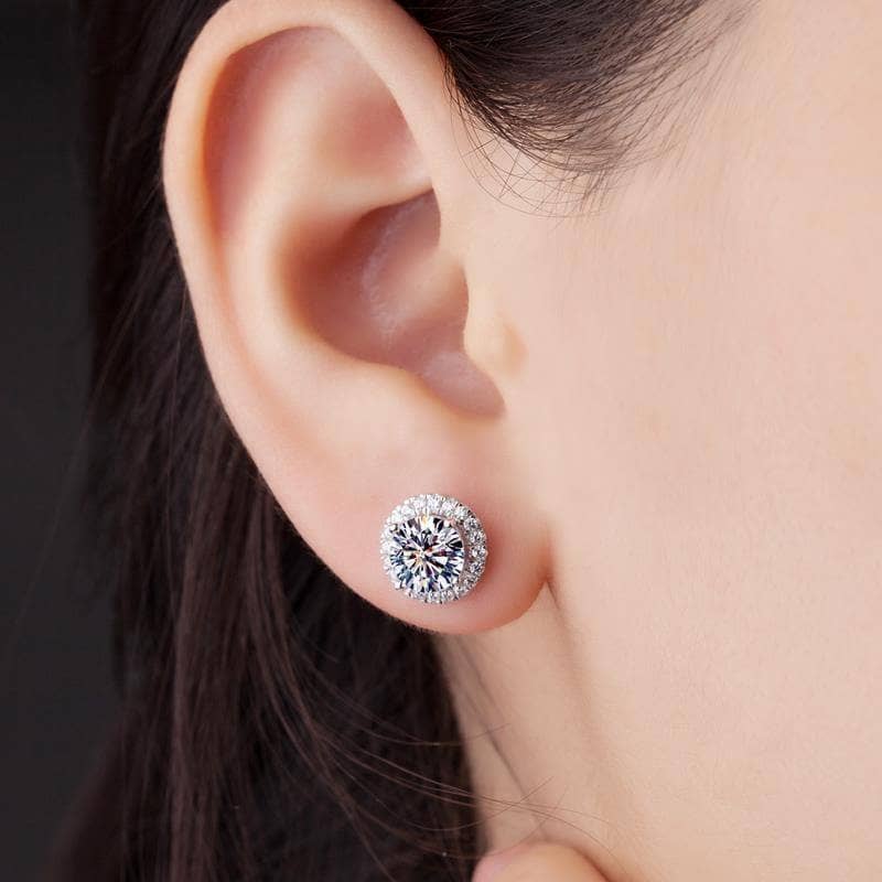 Classic 1ct Moissanite Stud Earrings-Black Diamonds New York