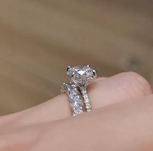 Classic 2.0 Carat Round Cut Wedding Ring Set-Black Diamonds New York