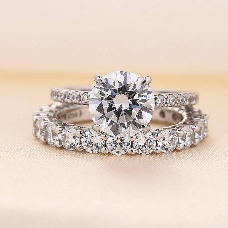 Classic 2.0 Carat Round Cut Wedding Ring Set - Black Diamonds New York