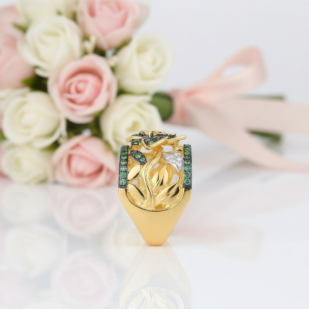 Classic Butterfly Ring-Black Diamonds New York