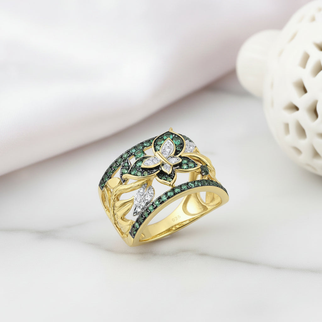 Classic Butterfly Ring-Black Diamonds New York